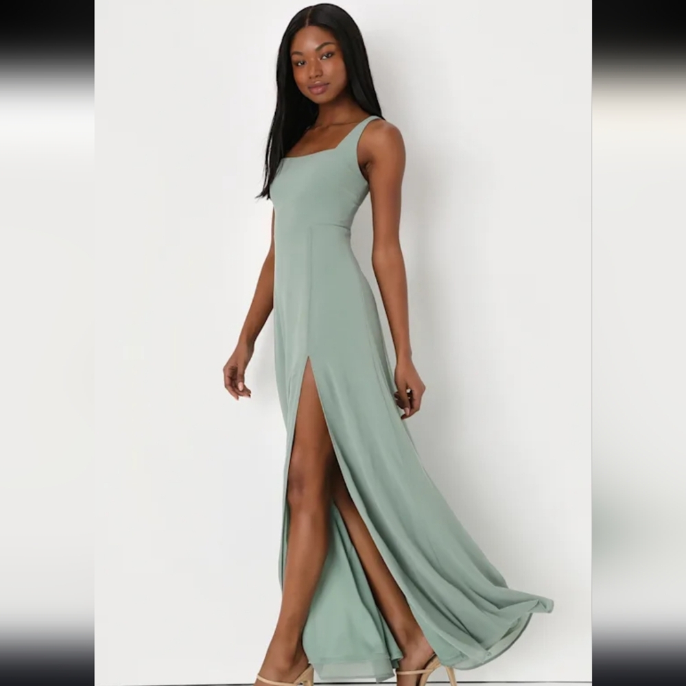 Lulus Sage Maxi Dress L - Picture 5 of 7